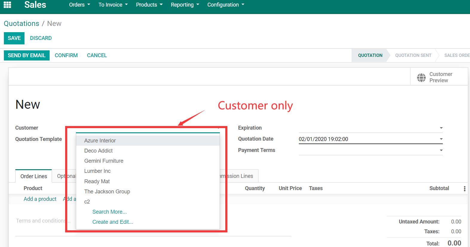  Partner set customer vendor 