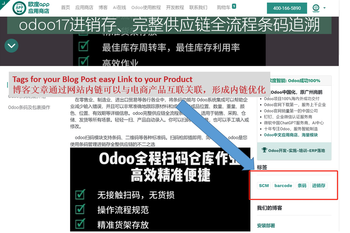 Auto generate internal link url between the Blog Post and e-commerce product page