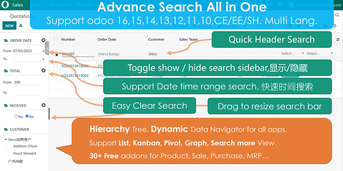 odoo Advance Search Superbar Pro. Quick search any data for any Apps.