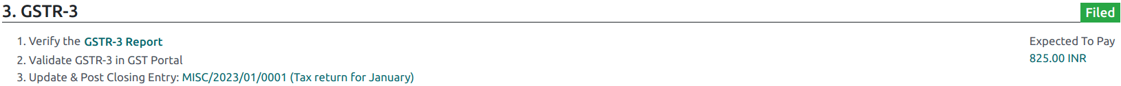 GSTR-3 Filed