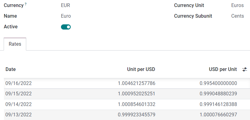 新建或修改汇率。