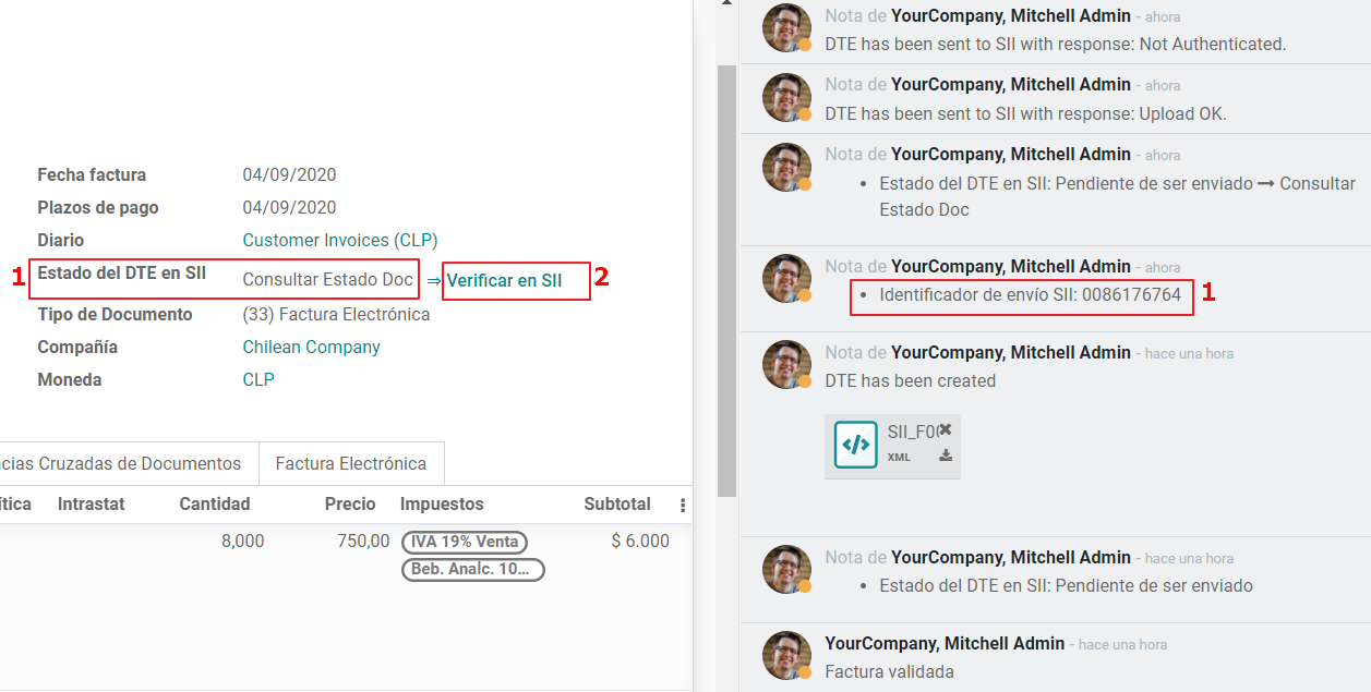 Identification transaction for invoice and Status update.