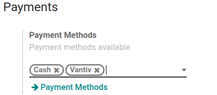 Making the payment method available in a point of sale.