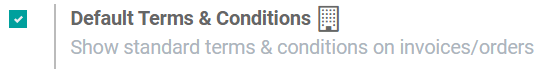 How to enable Default Terms & Conditions on Odoo Sales?