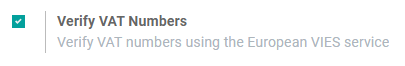 Enable "Verify VAT Numbers" in Odoo Accounting