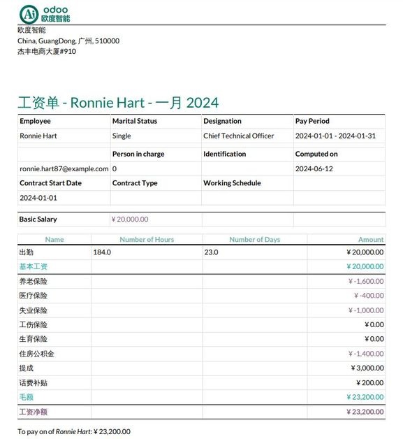 6，员工的薪酬发放统计报表，中国工资条