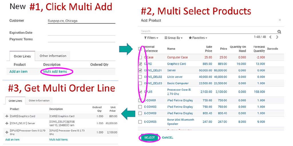 Multi Add Sale Product,订单批量加产品