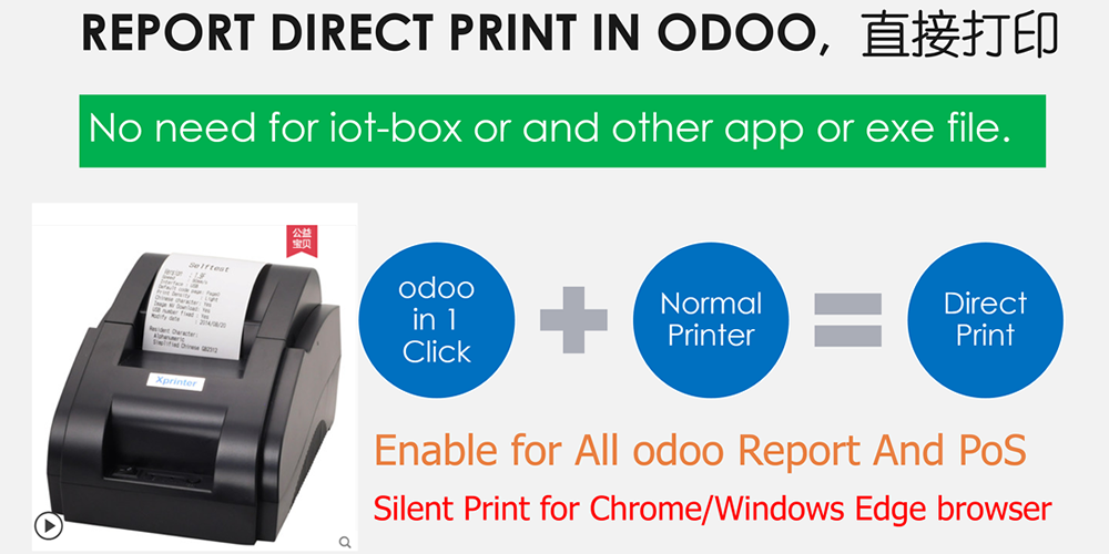 [app_report_direct_print] Report Direct Print and Preview. PoS direct print to local printer. Silent Print without Download