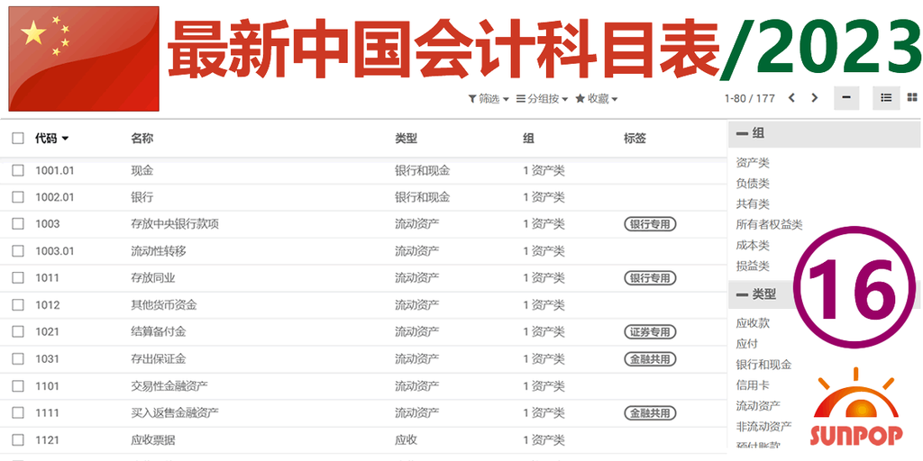 [l10n_cn_standard_latest] 2024最新中国企业会计科目表
